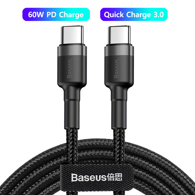 Baseus USB C To USB Type C Cable 5A 100W PD Quick Charge 4.0 Type-c Cable For Xiaomi mi 10 8 Pro Samsung S20 Plus Ultra Macbook