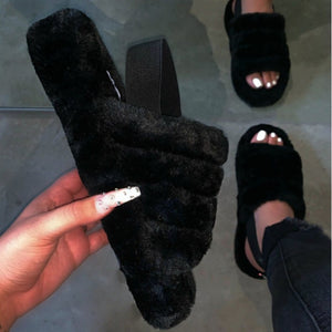 new women spring plush slippers 2020 ms flat bottom antiskid indoor all-around comfortable sandals outdoor leisure sandals