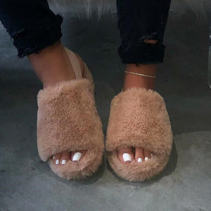 new women spring plush slippers 2020 ms flat bottom antiskid indoor all-around comfortable sandals outdoor leisure sandals