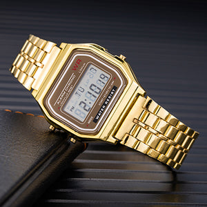 Luxo feminino rosa ouro aço inoxidável relógios moda feminina led relógio digital casual senhoras relógio eletrônico reloj mujer 2019