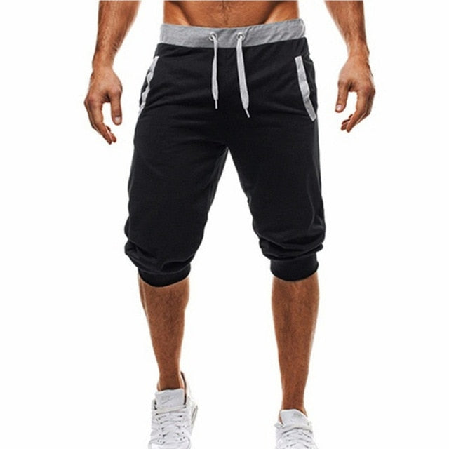 New Shorts Men Hot Sale Summer Leisure Knee Length Shorts Color Patchwork Joggers Short Sweatpants Trousers Men Bermuda Shorts