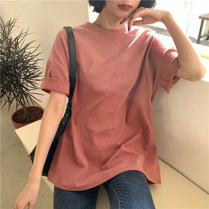Colorfaith 6 Colors Women T-shirt 2020 Casual Short Sleeve Loose Bottoming Solid Female O-Neck Basic Tops Shirt Ladies T6789