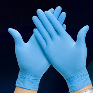 100 pçs/caixa luvas descartáveis de nitrilo azul resistência ao desgaste laboratório químico eletrônica alimentos luvas de trabalho de testes médicos