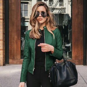 Mulheres jaqueta de couro preto fino 2020 outono streetwear oversized com zíper casacos de couro do plutônio outwear casual