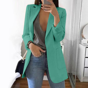 Wipalo plus size 2019 mulheres elegante magro casual sólido negócios blazer bodycon longo blazers jaqueta senhoras primavera outono terno